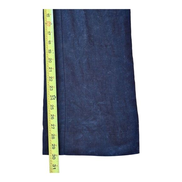 Chico's 100% Linen Pant Black Pull On Wide Leg Back Pockets size 1 S 8 10 Long - Picture 11 of 16